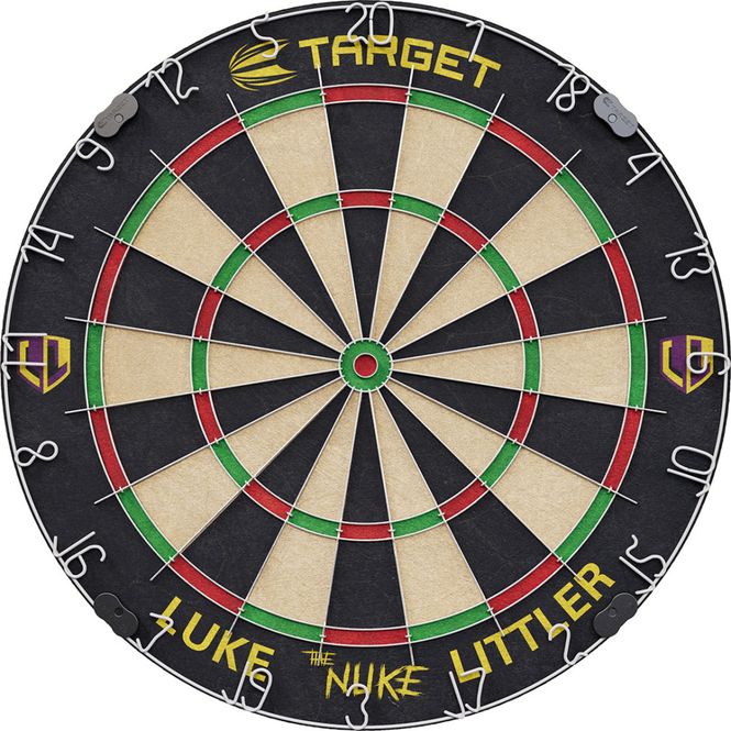 Hovedbilde Target Luke Littler Dart Board med 2 sett piler